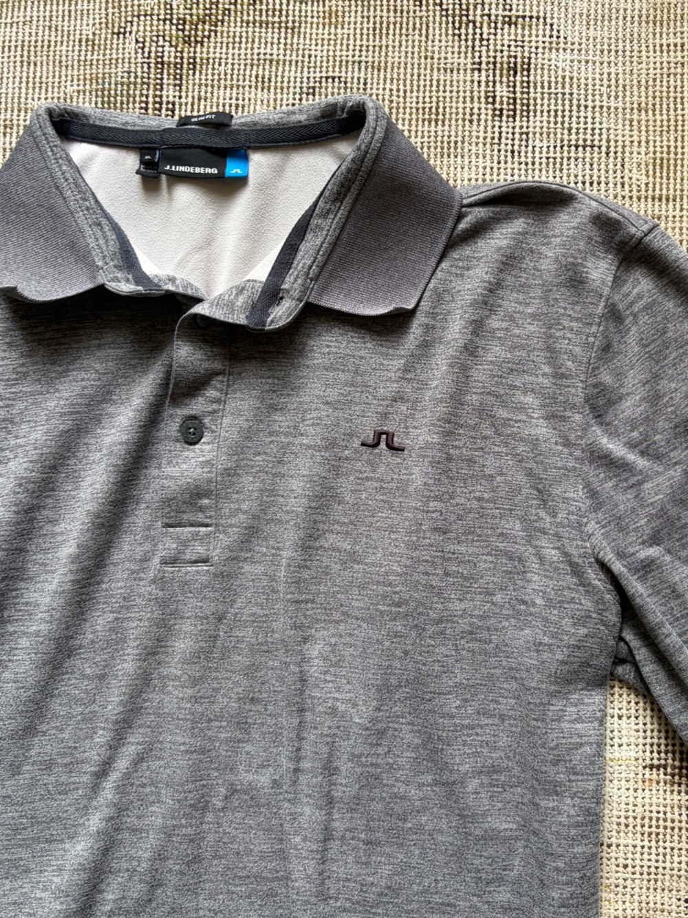 J.Lindeberg Men’s Heather Gray Performance Polo